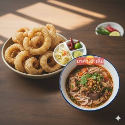 ขนมจีนน้ำเงี้ยว+แคบหมู