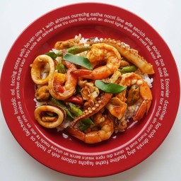 ผัดพริกแกงทะเล+ข้าวหอมมะลิ