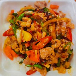 หมูผัดพริกเผา..กับข้าว