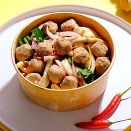 Spicy Shiitake Mushroom Ball Salad - ยำลูกชิ้นเห็ดหอมผักฉ่ำ