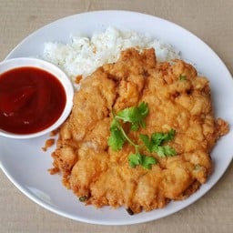 ข้าวไข่เจียวหมูสับราดข้าว