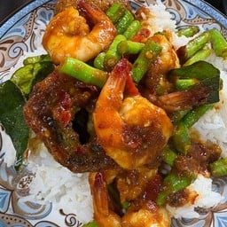 ข้าว+พริกแกงกุ้งไข่เยี่ยวม้า