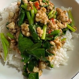 ข้าว+คะน้าไก่สับ