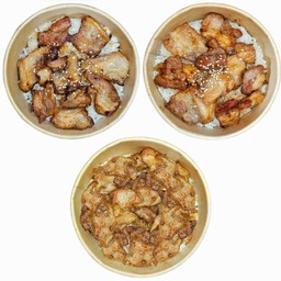 [เซตสุดฮิต] ข้าวหน้าหมูสามชั้นญี่ปุ่น (บูตะด้ง) + ข้าวหน้าหมูเทอริยากิ (สามชั้น) + ข้าวหน้าหมูพริกไทยดำ (สามชั้น)