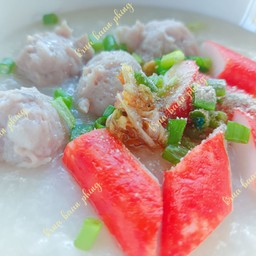 โจ๊กหมูล้วน+ปูอัด