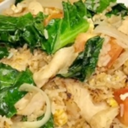 KH03.33 ข้าวผัดตะน้า 50 กรัม ไก่ 50 กรัม ใส่ไข่ 2 ฟองแล้ว