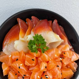ข้าวหน้าหอยปีกนก+ม่อนสด
