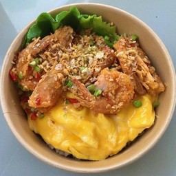 กุ้งคั่วพริกเกลือไข่ข้น