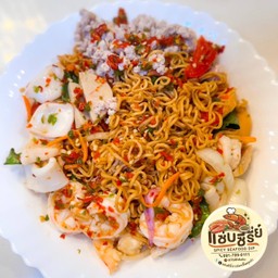 ยำ กุ้งแช่น้ำปลา แซลม่อนดอง  byแซ่บซีรี่ย์