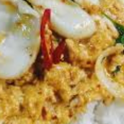 KH03.79 ข้าวไข่เจียว 2 ฟอง ปลาหมึก 50 กรัม