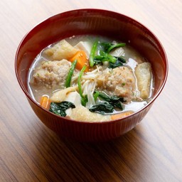 Chicken meatball miso soup