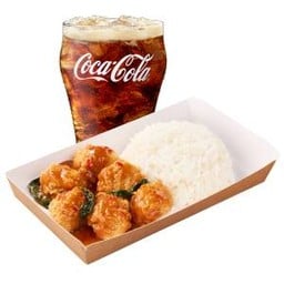 [อร่อยซ่ากับโค้ก] ชุดแมคข้าวกะเพราไก่กรอบ (XL)