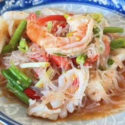 ตำวุ้นเส้นทะเล (ลวกสุก)