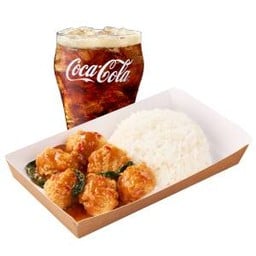 [อร่อยซ่ากับโค้ก] ชุดแมคข้าวกะเพราไก่กรอบ (L)