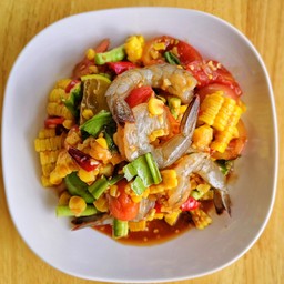 ตำข้าวโพดกุ้งสด