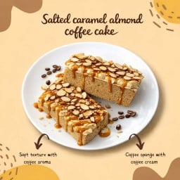 Salted caramel almond coffee cake