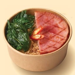 <ลด 36% 🔥> ข้าวหน้ากะเพราแฮมสเต๊ก