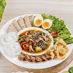 ตำถาด(ไทย/ไทยปู/ปลาร้า/ปูปลาร้า)