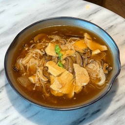 Vegan Bamboo Pulp and Beancurd in Red Mushroom Gravy