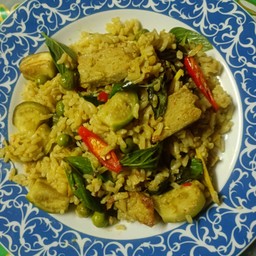 ข้าวคลุกเขียวหวานหมูเจ Vegan