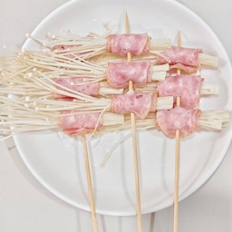 เห็ดเข็มทองพันเบคอนทอด