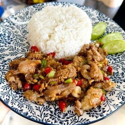 ข้าวเสือร้องไห้คั่วพริกเกลือ