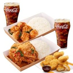 ชุดอิ่มคู่กระเพราไก่กรอบ & กะเพราไก่ทอดแมค สไปซี่