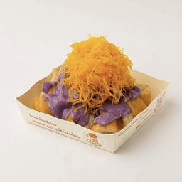 ปาท่องโก๋ราดสังขยาเผือกฝอยทอง