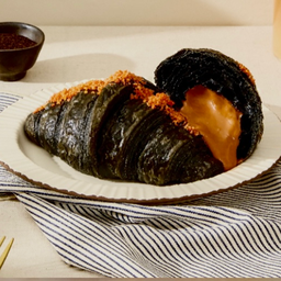 Vegetarian Thai Tea Charcoal Croissant