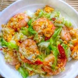 กะหล่ำผัดกุ้ง