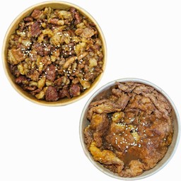 [เซตสุดฮิต] ข้าวหน้าเนื้อออสเตรเลียเทอริยากิ (เสือร้องให้) + ข้าวหน้าแกงกระหรี่ไข่เจียวฟู