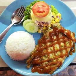 chicken bbq rice ข้าวหน้าไก่บาร์บีคิว