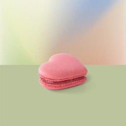 Raspberry Heart Macaron