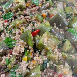 ผัดมะเขือยาวหมูสับ