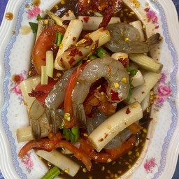 ตำไหลบัวกุ้งสด