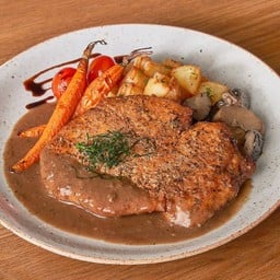 สเต็กหมูพริกไทยดำ