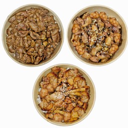 [เซตสุดฮิต] ข้าวหน้าไก่ยากิโตริ (สะโพก) + ข้าวหน้าไก่เทอริยากิ (สะโพก) + ข้าวหน้าไก่พริกไทยดำ (สะโพก)