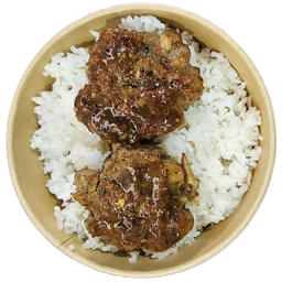 ข้าวหน้าเนื้อแฮมเบิร์กออสเตรเลีย (ซอสพริกไทยดำ)