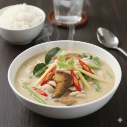 ต้มข่าปลาสลิดทอด