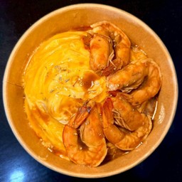 ข้าวไข่ข้นกุ้งผัดซอส