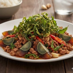 ไข่เหยี่ยวม้ากระเพรากรอบ