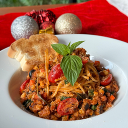 Vegan Bolognese Spaghetti