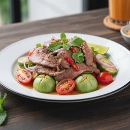 ยำเนื้อย่างมะเขือเปราะ
