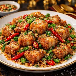 ข้าวหมูกรอบ คั่วพริกแซ่บ