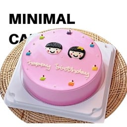 เค้กมินิมอลขนาด1ปอนด์เด็กชาย/หญิงชมพู /1