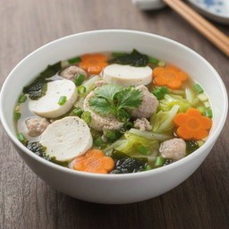 แกงจืดเต้าหู้หมูสับสาหร่าย