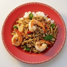 [ใส่ถุง] กะเพราสองสหายใส่หน่อไม้ดอง+ข้าวหอมมะลิ