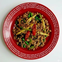 [ใส่ถุง] หมูสับผัดขี้เมา+ข้าวหอมมะลิ