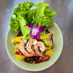 ยำข้าวโพดกุ้งเด้ง