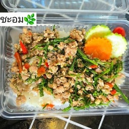 ข้าวราดผัดชะอม
